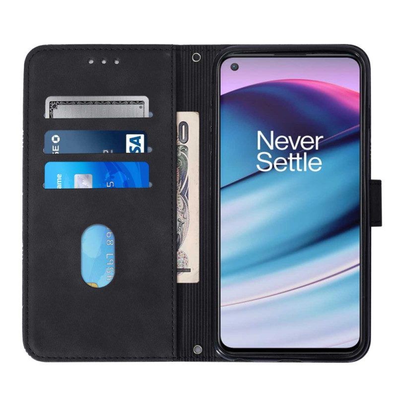 Flip Case Für OnePlus Nord CE 5G Pyramidenleder-effekt