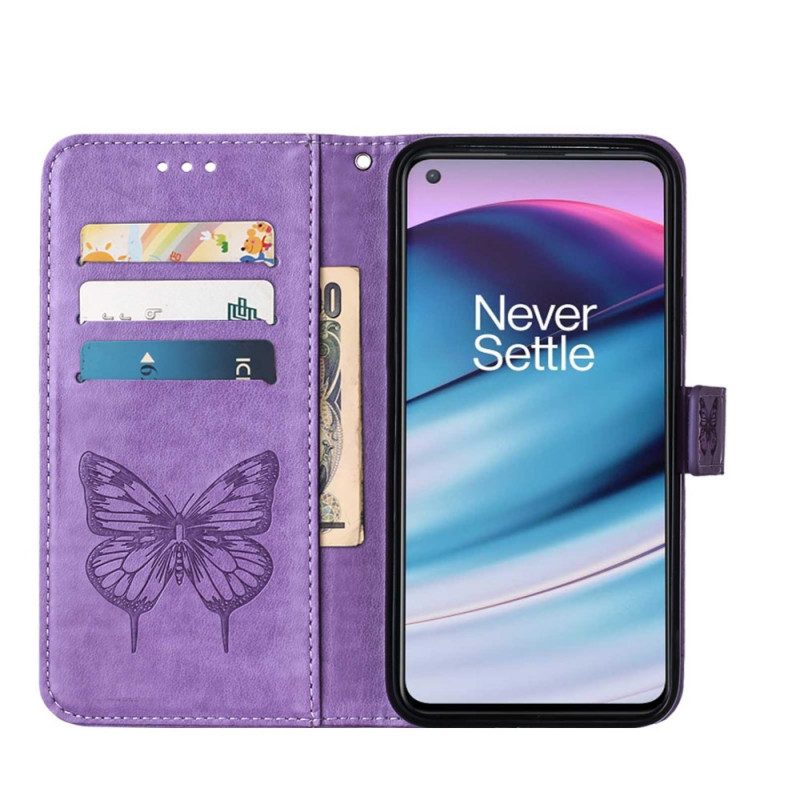 Flip Case Für OnePlus Nord CE 5G Schmetterlingsdesign