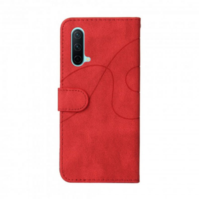 Flip Case Für OnePlus Nord CE 5G Zweifarbiges. Charakteristisches Kunstleder