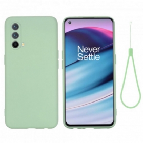 Handyhülle Für OnePlus Nord CE 5G Flüssiges Silikon Mit Lanyard