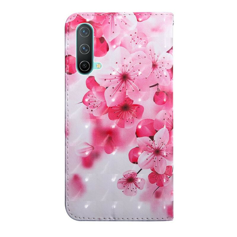 Lederhüllen Für OnePlus Nord CE 5G Pinke Blumen