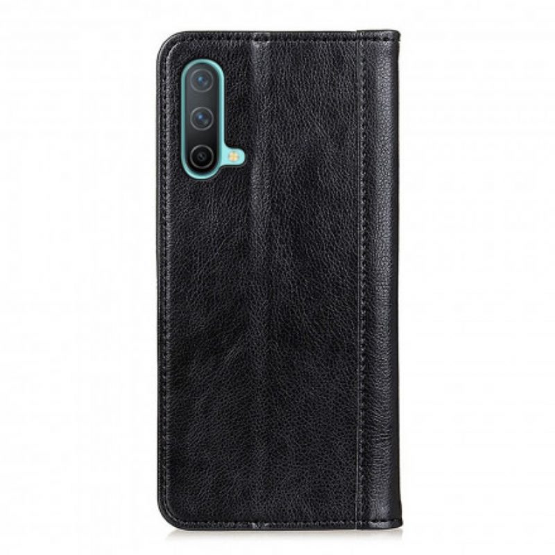 Schutzhülle Für OnePlus Nord CE 5G Flip Case Eleganz Aus Gespaltenem Litschi-leder