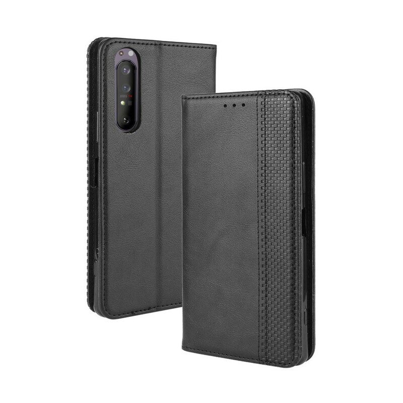 Schutzhülle Für Sony Xperia 5 II Flip Case Stilisierter Vintage-ledereffekt