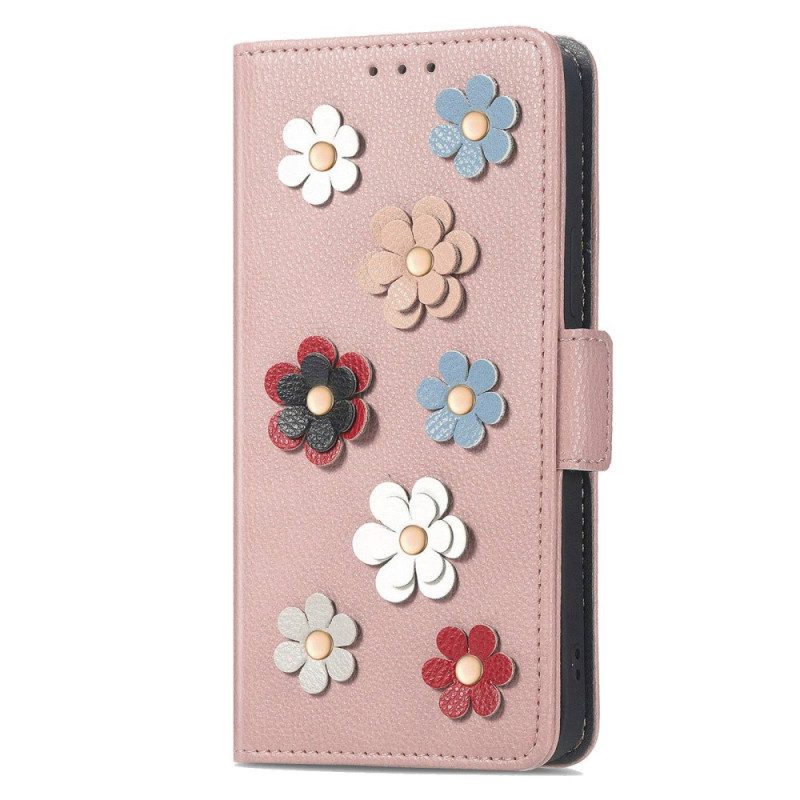 Flip Case Für Samsung Galaxy A23 5G 3d-blumen