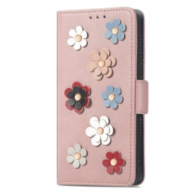 Flip Case Für Samsung Galaxy A23 5G 3d-blumen