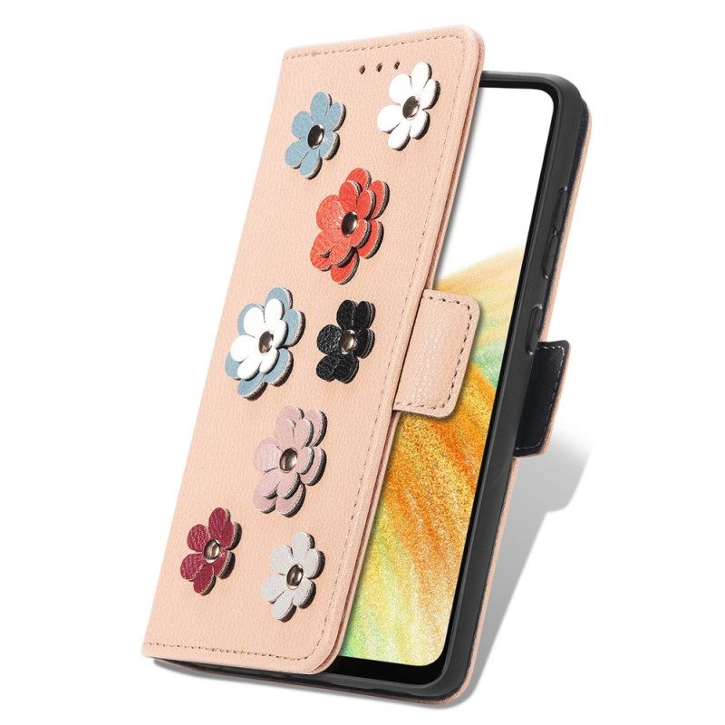 Flip Case Für Samsung Galaxy A23 5G 3d-blumen