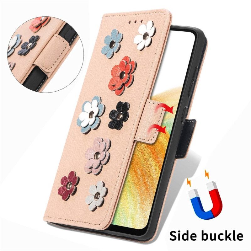 Flip Case Für Samsung Galaxy A23 5G 3d-blumen