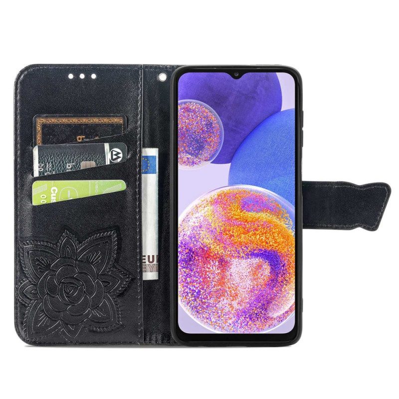 Flip Case Für Samsung Galaxy A23 5G Barocker Schmetterling