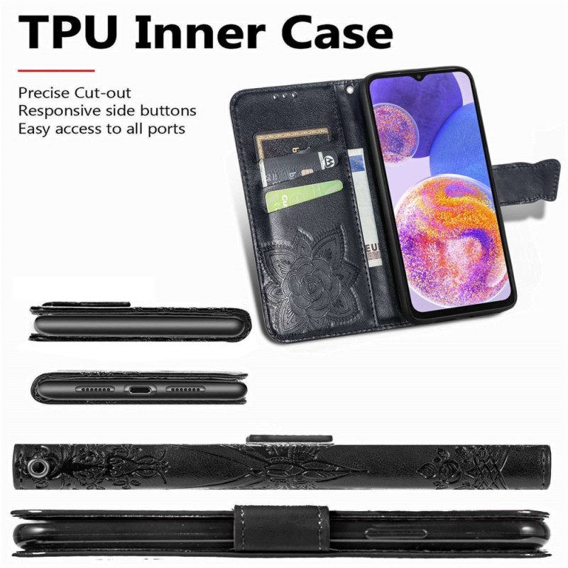 Flip Case Für Samsung Galaxy A23 5G Barocker Schmetterling