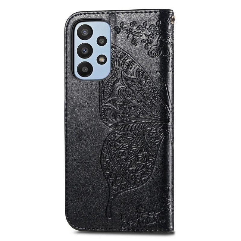 Flip Case Für Samsung Galaxy A23 5G Barocker Schmetterling