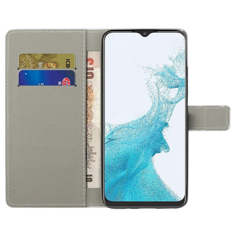 Flip Case Für Samsung Galaxy A23 5G Blauer Schmetterling