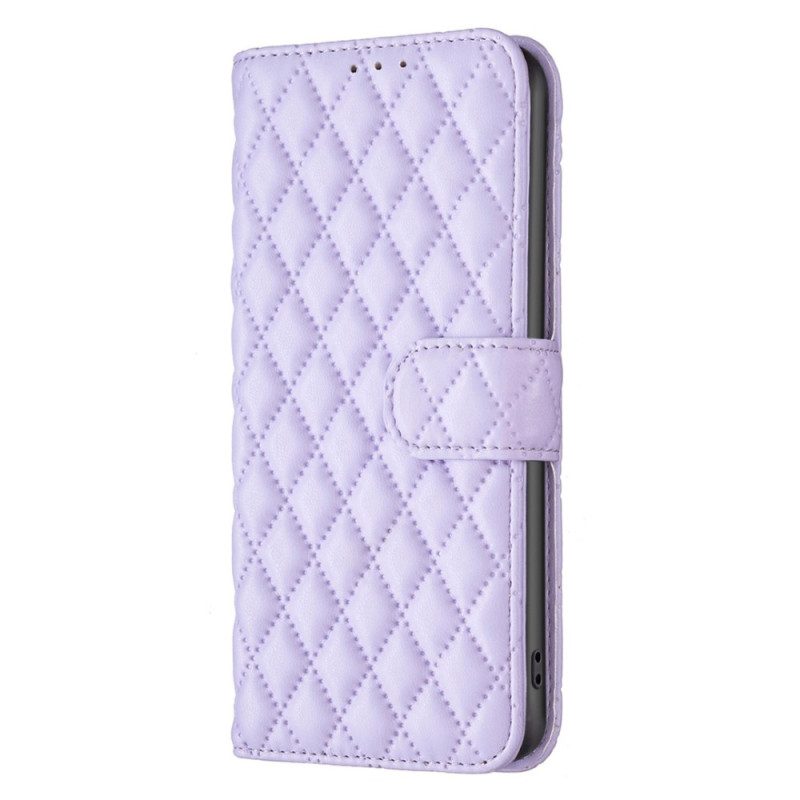 Flip Case Für Samsung Galaxy A23 5G Gesteppte Binfen-farbe