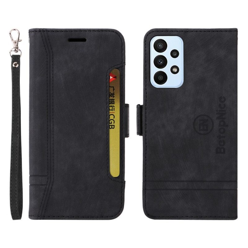 Flip Case Für Samsung Galaxy A23 5G Kartenhalter Vorne