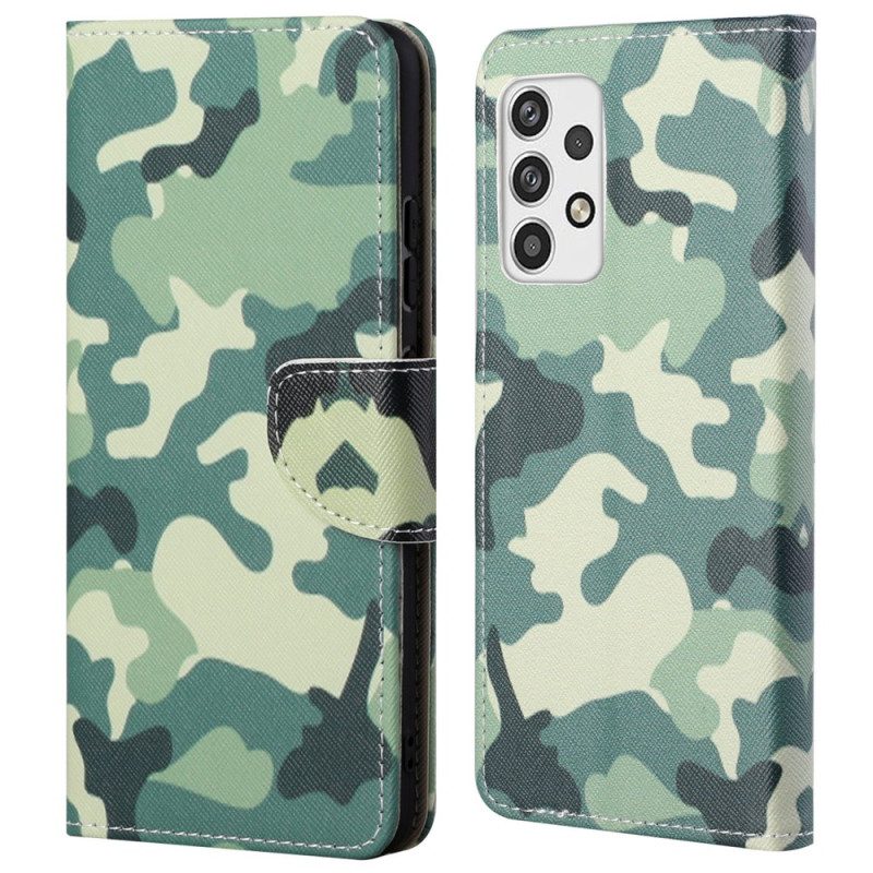 Flip Case Für Samsung Galaxy A23 5G Militärische Tarnung