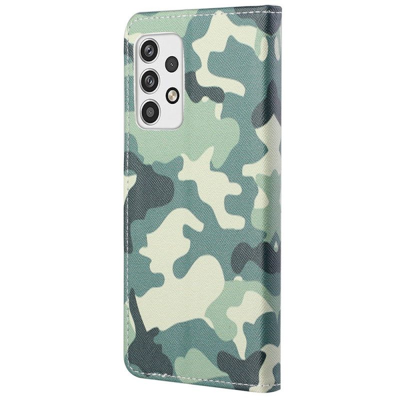 Flip Case Für Samsung Galaxy A23 5G Militärische Tarnung