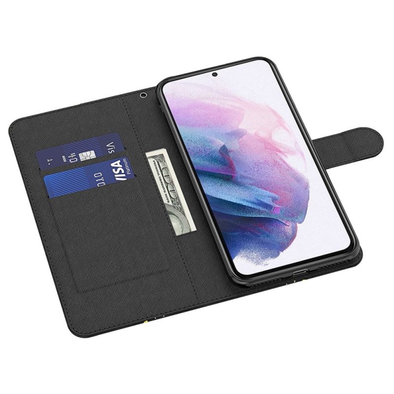 Flip Case Für Samsung Galaxy A23 5G Mit Kordel Riemchenspitze