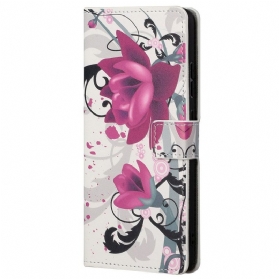 Flip Case Für Samsung Galaxy A23 5G Tropische Blumen