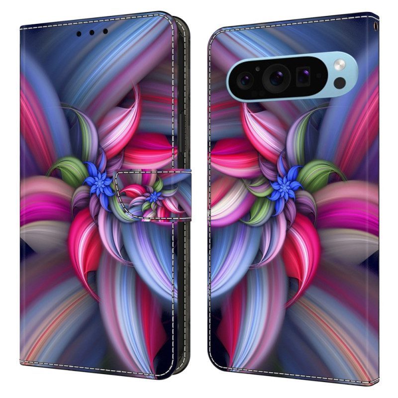 Lederhüllen Google Pixel 9 Pro Xl Handyhülle Bunte Blumen