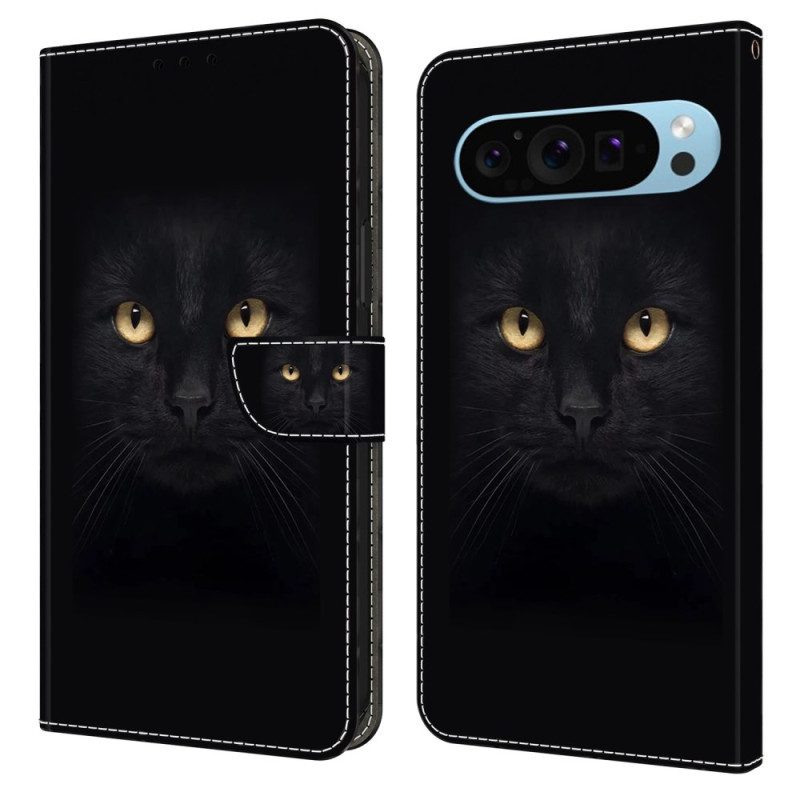 Lederhüllen Google Pixel 9 Pro Xl Handyhülle Schwarze Katze