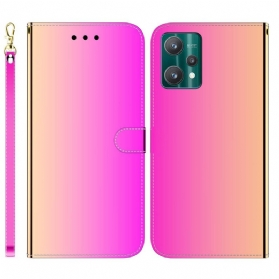 Flip Case Für Realme 9 Pro Plus Spiegelabdeckung Aus Kunstleder