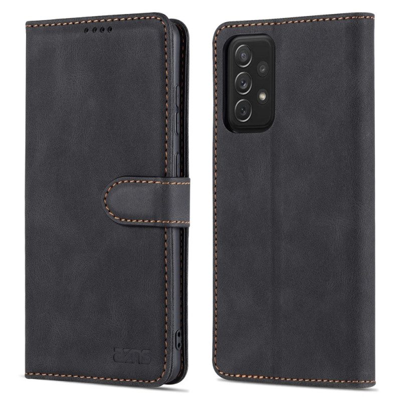 Flip Case Für Samsung Galaxy A72 4G / A72 5G Azns Ledereffekt