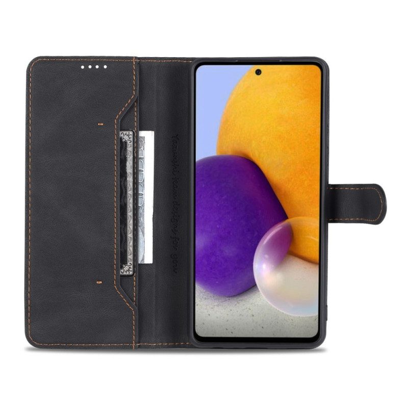 Flip Case Für Samsung Galaxy A72 4G / A72 5G Azns Ledereffekt