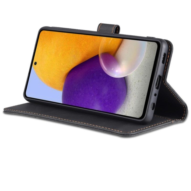 Flip Case Für Samsung Galaxy A72 4G / A72 5G Azns Ledereffekt