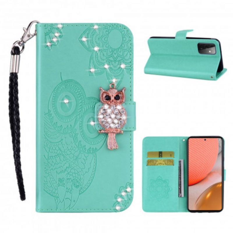 Flip Case Für Samsung Galaxy A72 4G / A72 5G Eulen-mandala Und Charme