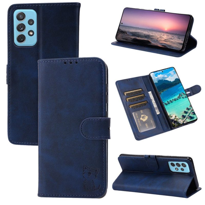 Flip Case Für Samsung Galaxy A72 4G / A72 5G Kätzchen