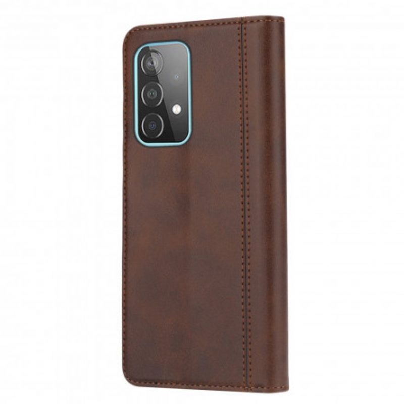 Flip Case Für Samsung Galaxy A72 4G / A72 5G Kartenhalter Und Riemen Vorne