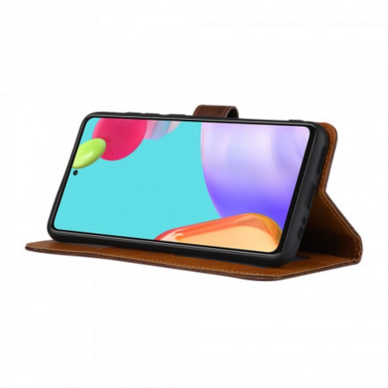 Flip Case Für Samsung Galaxy A72 4G / A72 5G Kartenhalter Und Riemen Vorne