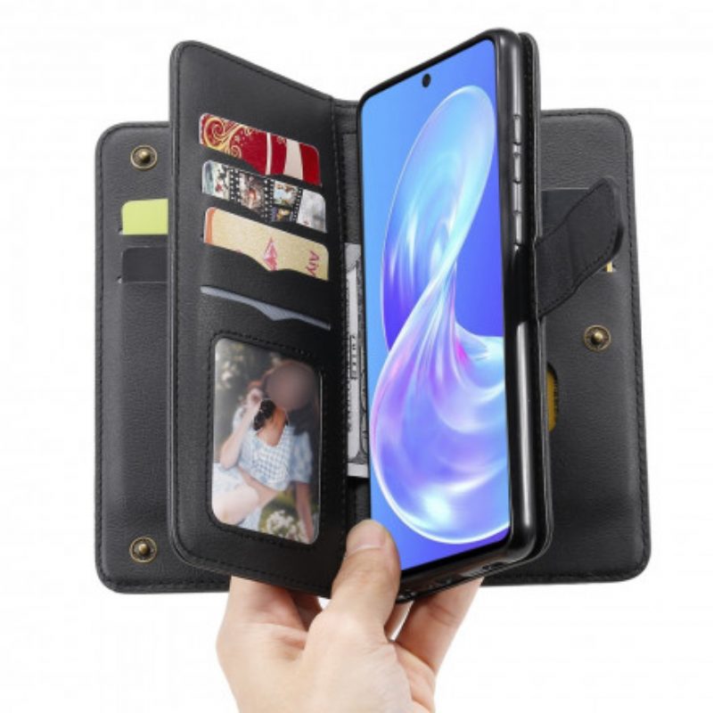 Flip Case Für Samsung Galaxy A72 4G / A72 5G Multifunktionaler Kartenhalter Für 10 Karten