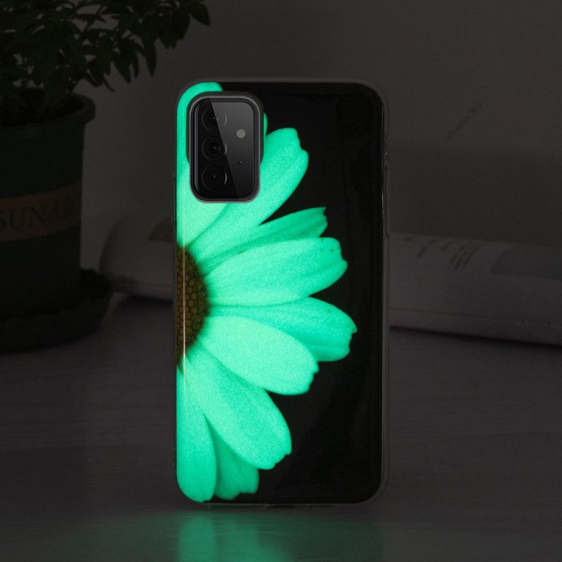 Handyhülle Für Samsung Galaxy A72 4G / A72 5G Fluoreszierende Blumenserie