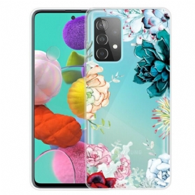 Handyhülle Für Samsung Galaxy A72 4G / A72 5G Nahtlose Aquarellblumen