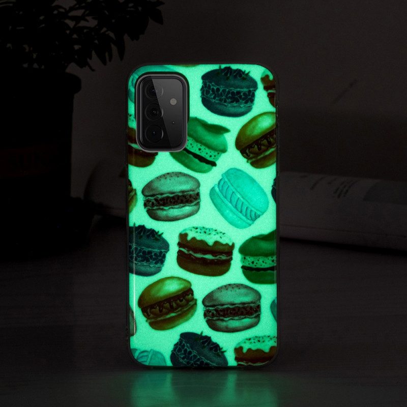 Hülle Für Samsung Galaxy A72 4G / A72 5G Fluoreszierende Makronen