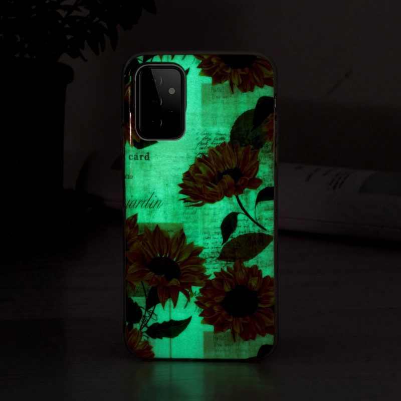 Hülle Für Samsung Galaxy A72 4G / A72 5G Fluoreszierende Sonnenblumen