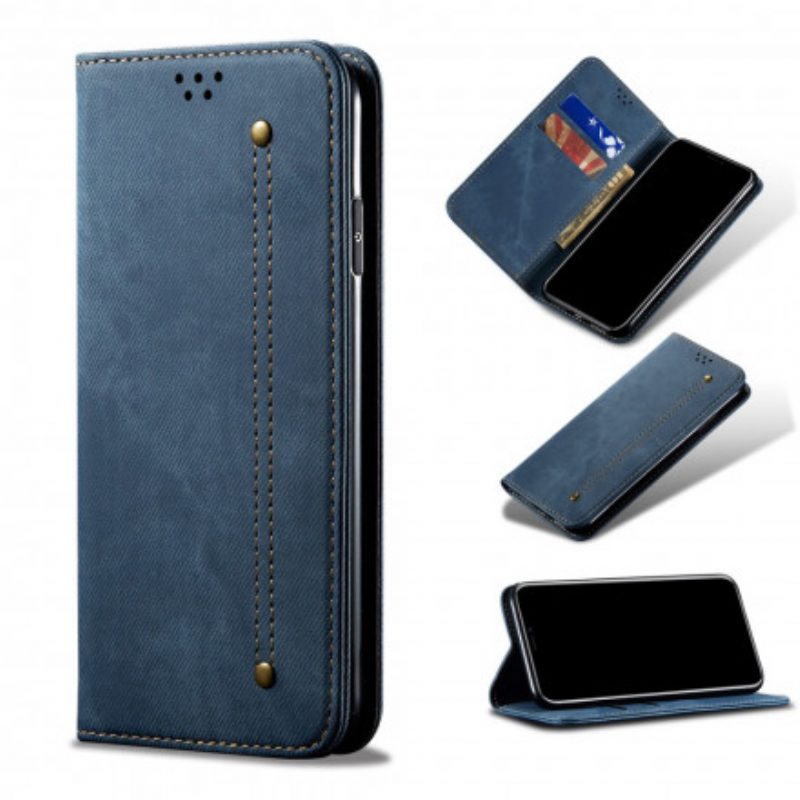 Schutzhülle Für Samsung Galaxy A72 4G / A72 5G Flip Case Denim-stoff