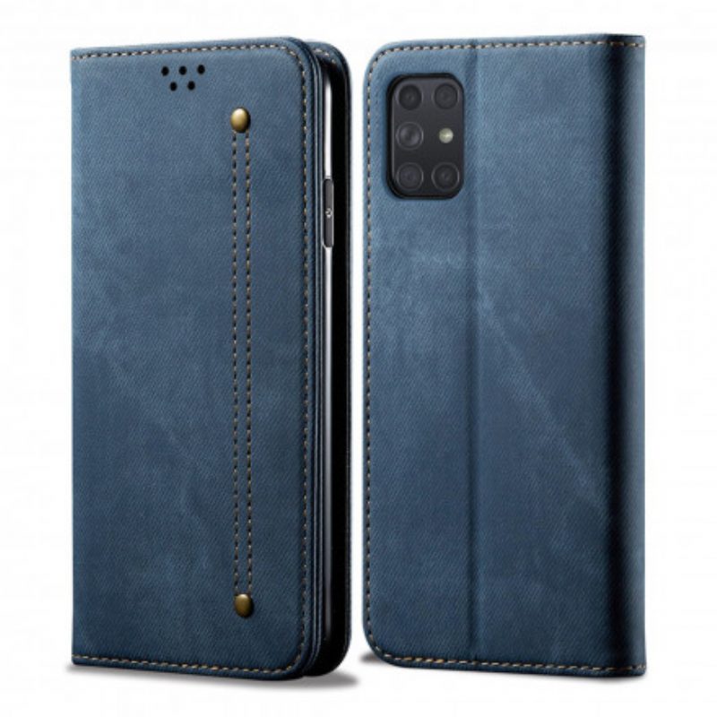 Schutzhülle Für Samsung Galaxy A72 4G / A72 5G Flip Case Denim-stoff