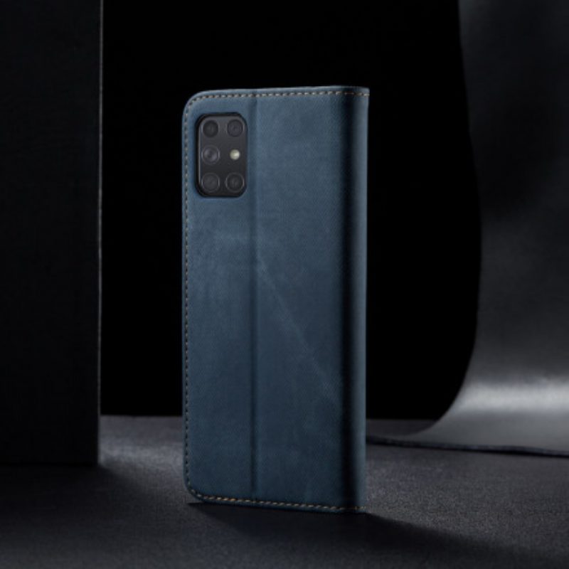 Schutzhülle Für Samsung Galaxy A72 4G / A72 5G Flip Case Denim-stoff