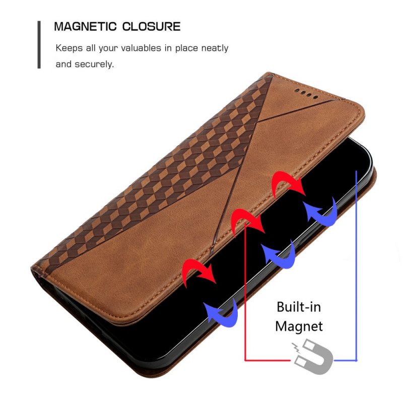 Schutzhülle Für Samsung Galaxy A72 4G / A72 5G Flip Case Geo-ledereffekt