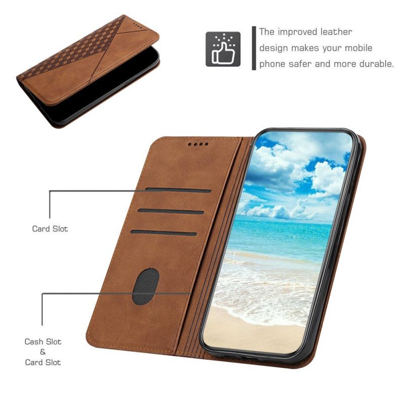 Schutzhülle Für Samsung Galaxy A72 4G / A72 5G Flip Case Geo-ledereffekt