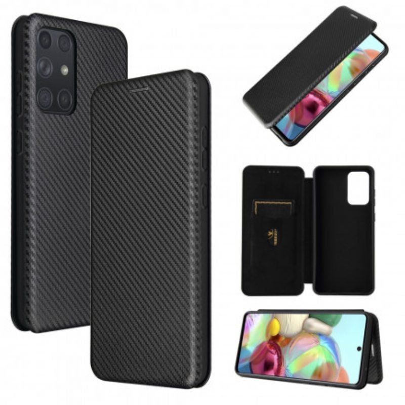 Schutzhülle Für Samsung Galaxy A72 4G / A72 5G Flip Case Kohlefaser