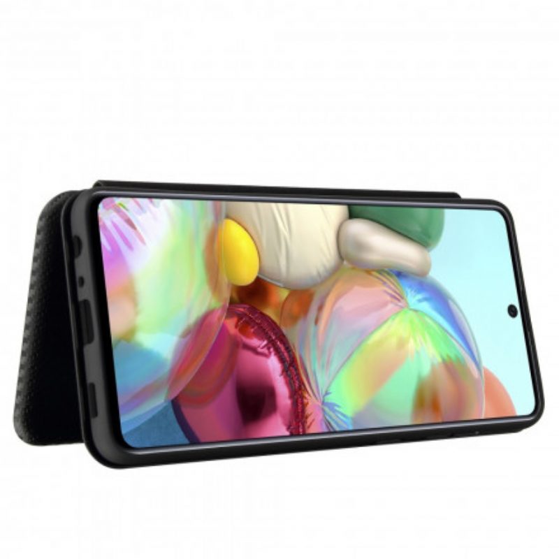 Schutzhülle Für Samsung Galaxy A72 4G / A72 5G Flip Case Kohlefaser