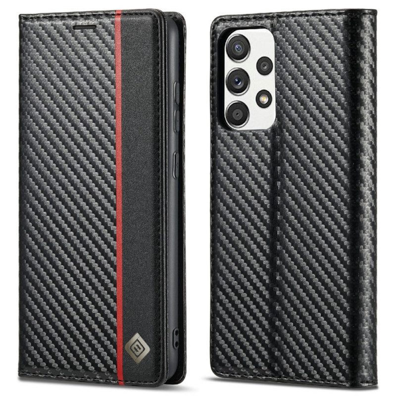 Schutzhülle Für Samsung Galaxy A72 4G / A72 5G Flip Case Kohlefaser Lc.imeeke