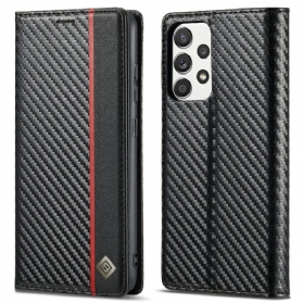 Schutzhülle Für Samsung Galaxy A72 4G / A72 5G Flip Case Kohlefaser Lc.imeeke