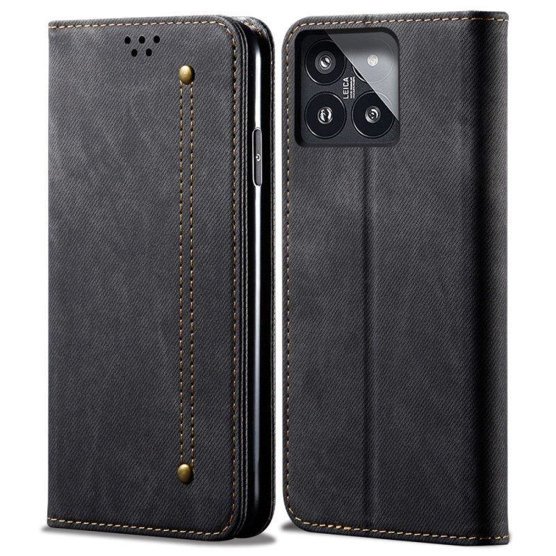 Flip Case Für Xiaomi 14 Pro Jeansstoff