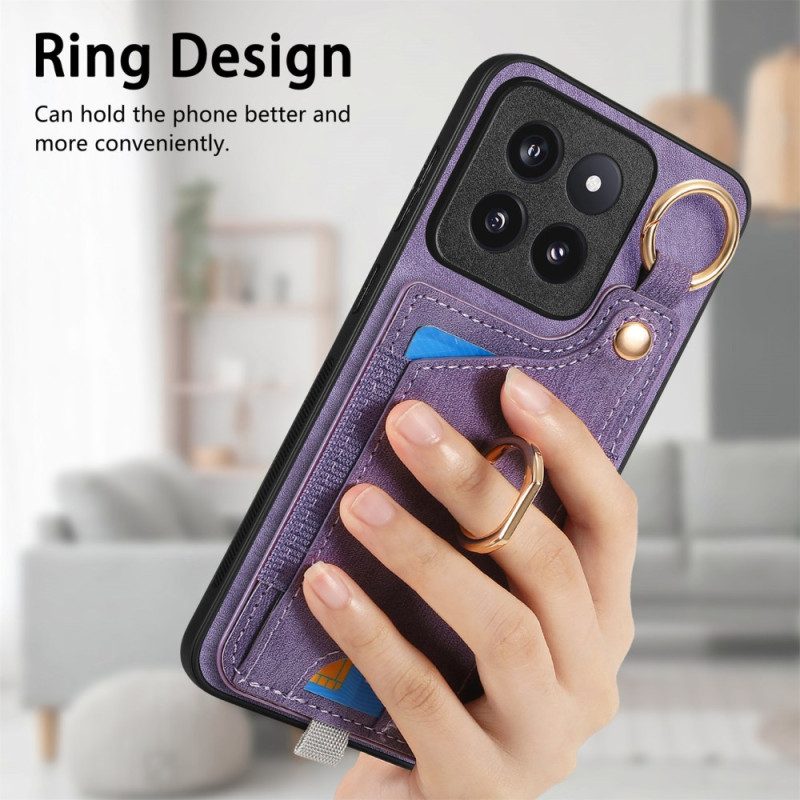 Hülle Xiaomi 14 Pro Handyhülle Retro-kartenhalter Und Ring