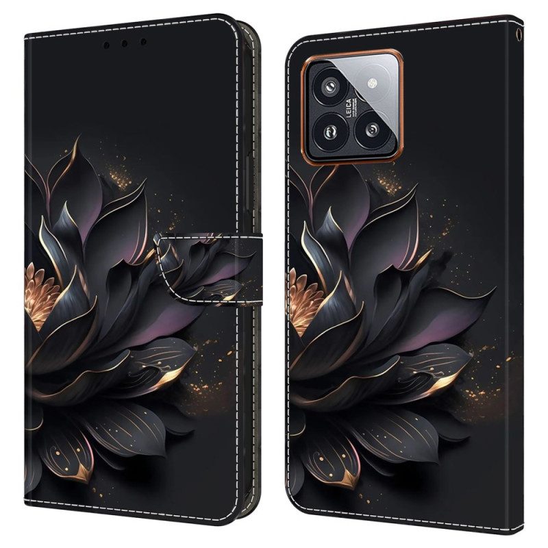 Lederhüllen Für Xiaomi 14 Pro Lila Lotus