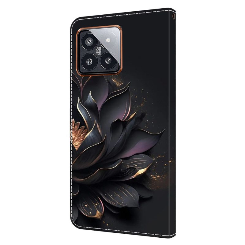 Lederhüllen Für Xiaomi 14 Pro Lila Lotus