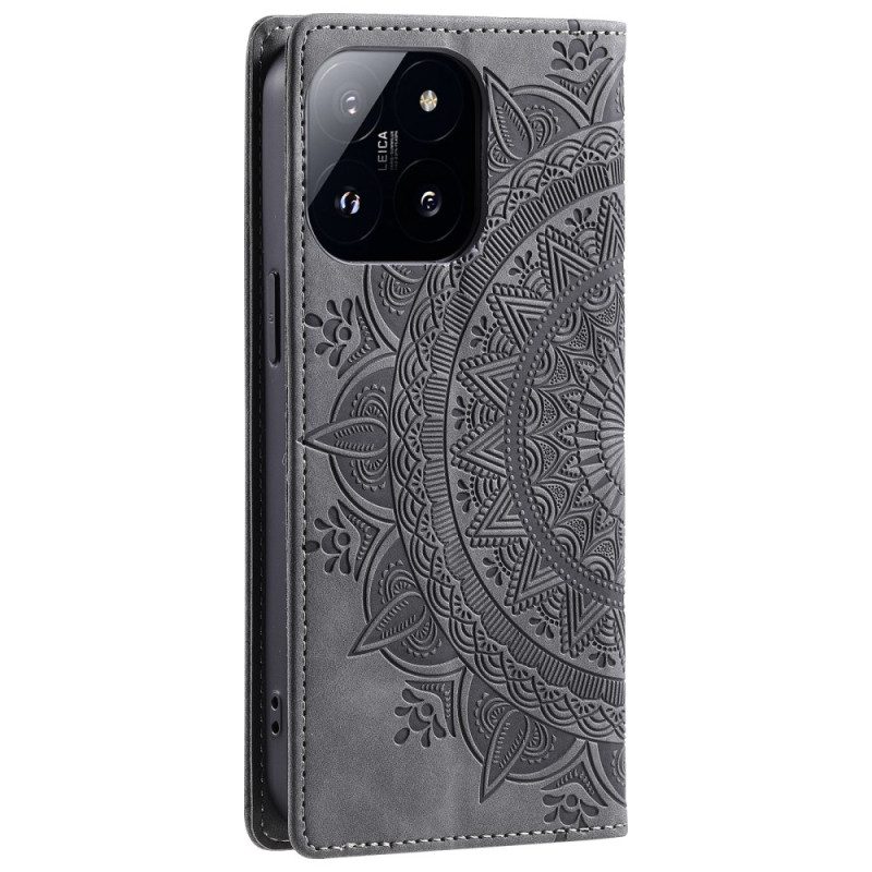 Lederhüllen Für Xiaomi 14 Pro Mandala-wildleder-effekt